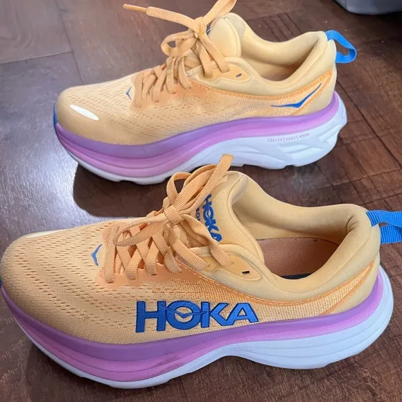 Hoka ONE ONE BODI 8 Orange and Purple women’s Running Shoes size 6