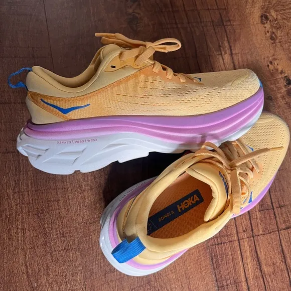 Hoka ONE ONE BODI 8 Orange and Purple women’s Running Shoes size 6