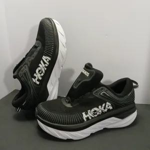 Hoka One One Bondi 7 Running Shoes Black White Men's Size 9