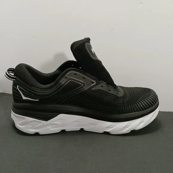 Hoka One One Bondi 7 Running Shoes Black White Men's Size 9