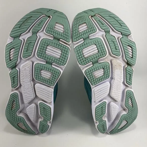 Hoka One One Bondi 7 Running Shoes Womens Size 7.5 Aqua Blue Athletic Sneakers