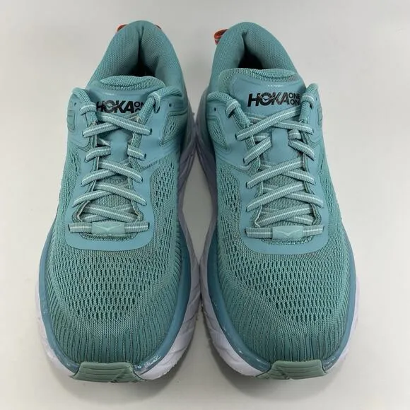 Hoka One One Bondi 7 Running Shoes Womens Size 7.5 Aqua Blue Athletic Sneakers