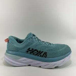 Hoka One One Bondi 7 Running Shoes Womens Size 7.5 Aqua Blue Athletic Sneakers