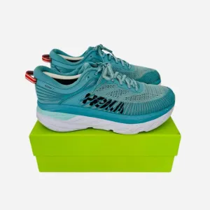 Hoka One One Bondi 7 Womens Size 8.5 Green Teal Running Walking Gym Comfort