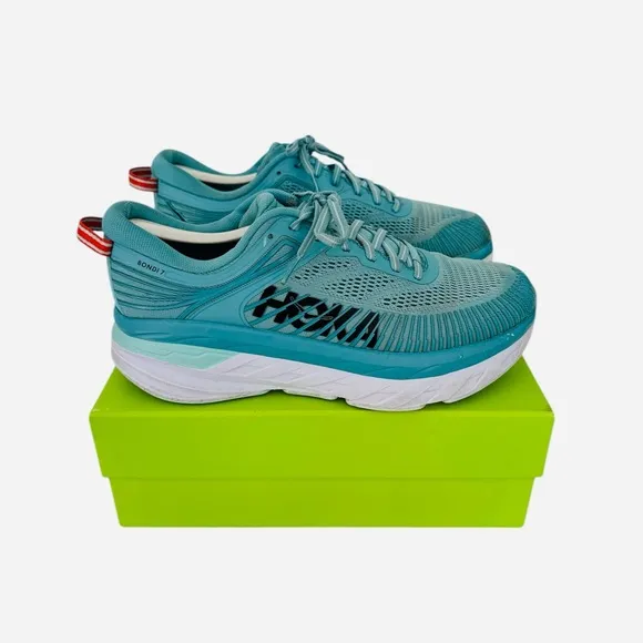 Hoka One One Bondi 7 Womens Size 8.5 Green Teal Running Walking Gym Comfort