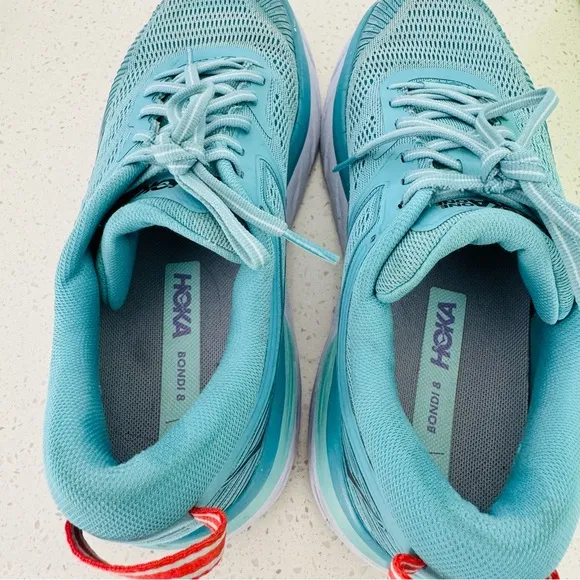 Hoka One One Bondi 7 Womens Size 8.5 Green Teal Running Walking Gym Comfort