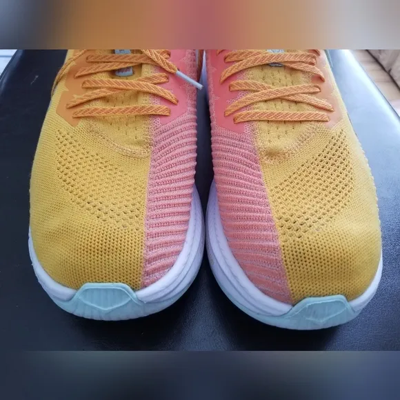 Hoka One One Carbon X 3 Mens Size 12.5 D Radiant Yellow Camellia Running Shoes
