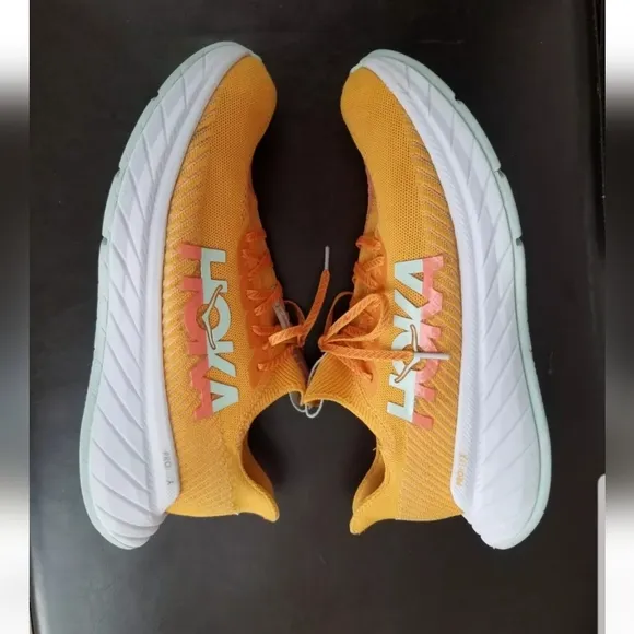 Hoka One One Carbon X 3 Mens Size 12.5 D Radiant Yellow Camellia Running Shoes