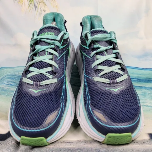 Hoka One One Clifton 3  Running Shoes Black/Turquoise Womens 8