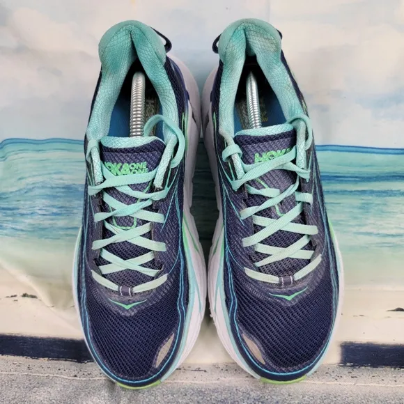 Hoka One One Clifton 3  Running Shoes Black/Turquoise Womens 8