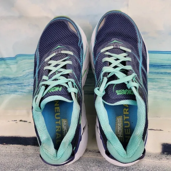 Hoka One One Clifton 3  Running Shoes Black/Turquoise Womens 8