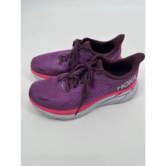 Hoka One One Clifton 8 Purple/ Pink Size 8 Wide 1121375