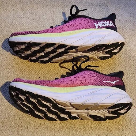 HOKA One One Clifton 8 Shoes Womens Size 7 B Pink Running Sneakers Athletic 7B