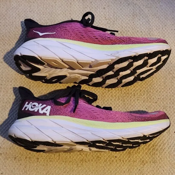HOKA One One Clifton 8 Shoes Womens Size 7 B Pink Running Sneakers Athletic 7B