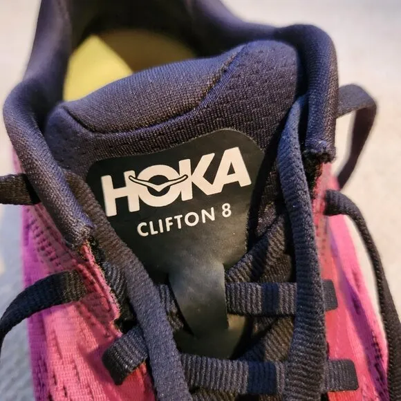 HOKA One One Clifton 8 Shoes Womens Size 7 B Pink Running Sneakers Athletic 7B