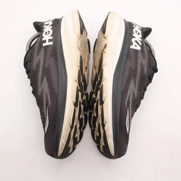 Hoka One One Clifton 9 Men's 8.5 2E Black Running Shoes Sneakers 1132210 BWHT