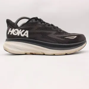 Hoka One One Clifton 9 Men's 8.5 2E Black Running Shoes Sneakers 1132210 BWHT