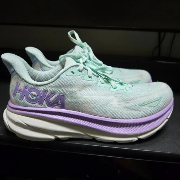 HOKA ONE ONE Clifton 9 Women's Sunlit Ocean/Lilac Mist Running Shoes