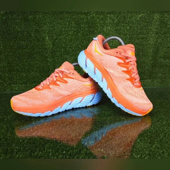 Hoka One One Gaviota Orange and Blue Running Shoes Womens Size 9B