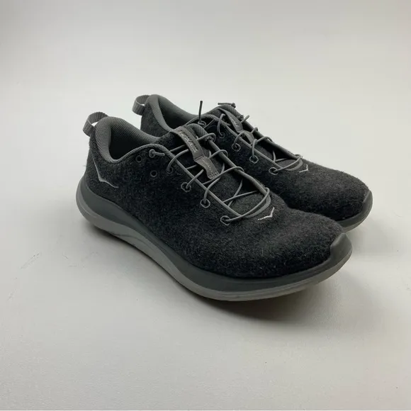 Hoka One One Hupana Flow Wool Women's Size 7.5 Running Shoes Gray