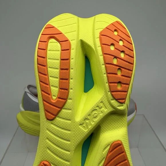 Hoka One One Mach X 2 Grey Neon Running Shoe Sneaker 1155119 FCT Men’s Size 9 D