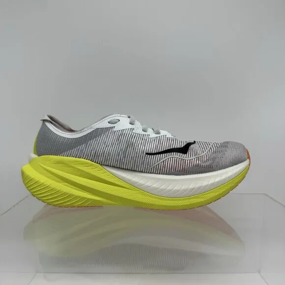 Hoka One One Mach X 2 Grey Neon Running Shoe Sneaker 1155119 FCT Men’s Size 9 D