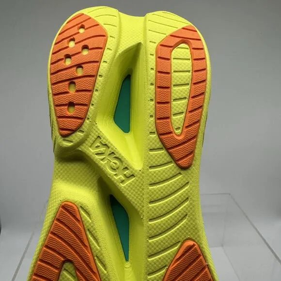 Hoka One One Mach X 2 Grey Neon Running Shoe Sneaker 1155119 FCT Men’s Size 9 D