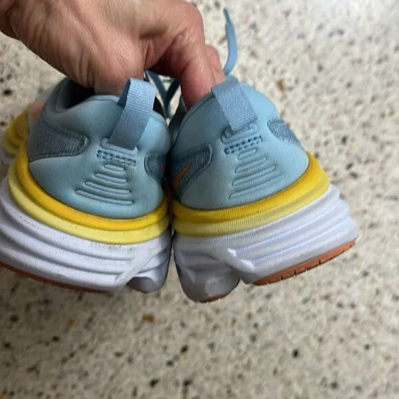 HOKA one one summer song Bondi 8 size 7 shoe running  blue yellow