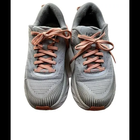 Hoka One Womens Bondi 7 Gray Harbor Mist Athletic Running Walking Shoes 7.5 READ