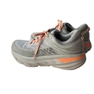 Hoka One Womens Bondi 7 Gray Harbor Mist Athletic Running Walking Shoes 7.5 READ
