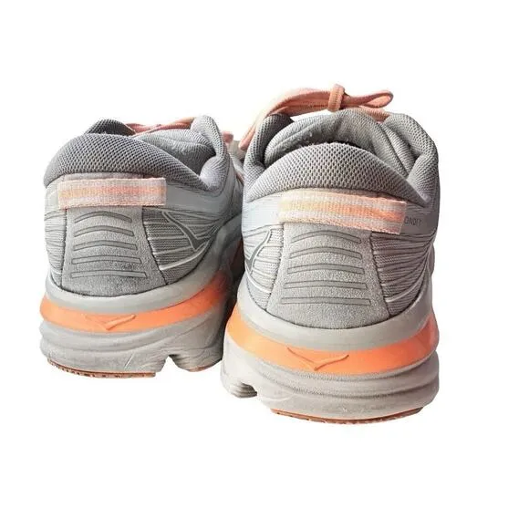 Hoka One Womens Bondi 7 Gray Harbor Mist Athletic Running Walking Shoes 7.5 READ