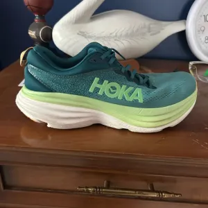 HOKA Teal and Lime Running Shoes