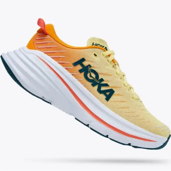 Hoka Yellow and Orange Running Shoes; Size 13D Pre-loved w/minimal wear &amp; tear