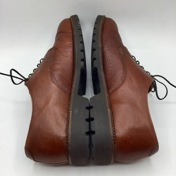H.S. Trask Brown Bison Leather Oxford Shoes #1001 Gallatin Lace Up Size 10M