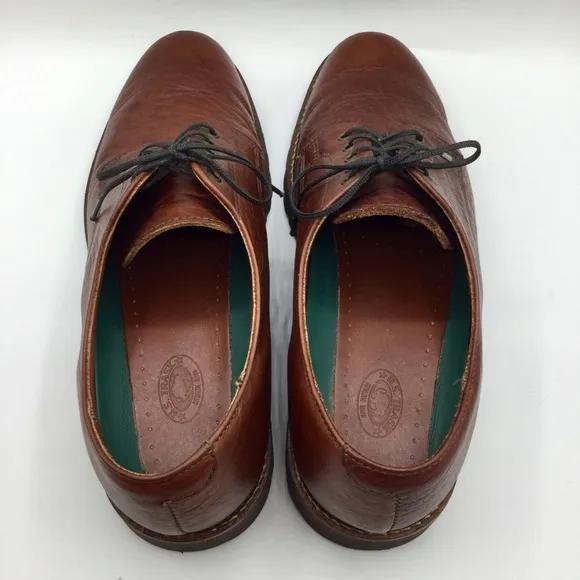 H.S. Trask Brown Bison Leather Oxford Shoes #1001 Gallatin Lace Up Size 10M