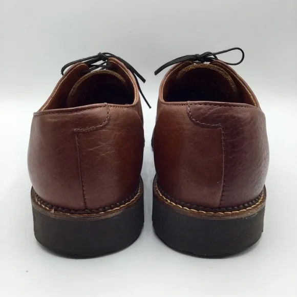 H.S. Trask Brown Bison Leather Oxford Shoes #1001 Gallatin Lace Up Size 10M