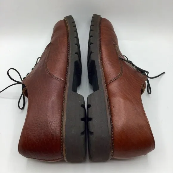 H.S. Trask Brown Bison Leather Oxford Shoes #1001 Gallatin Lace Up Size 10M