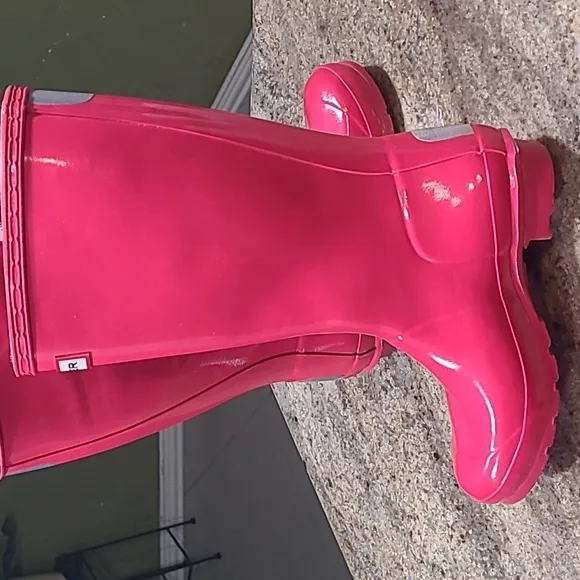 Hunter Big Kids Original Pink Gloss Rain Boots Size US 3