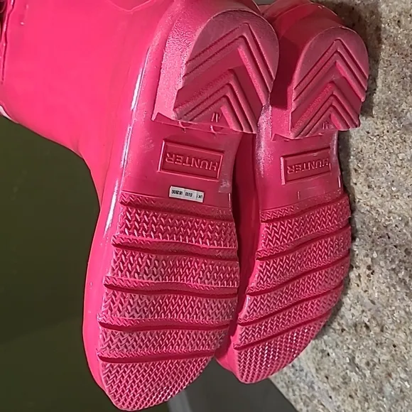 Hunter Big Kids Original Pink Gloss Rain Boots Size US 3