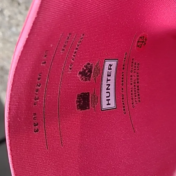 Hunter Big Kids Original Pink Gloss Rain Boots Size US 3