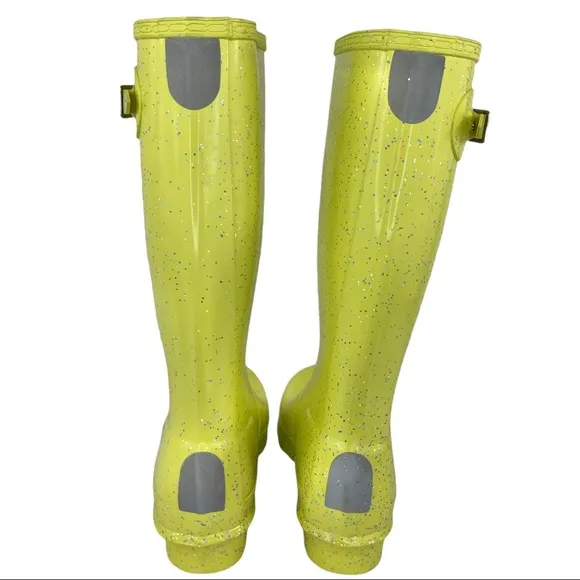 Hunter Original Giant Yellow Glitter Wellington Boots