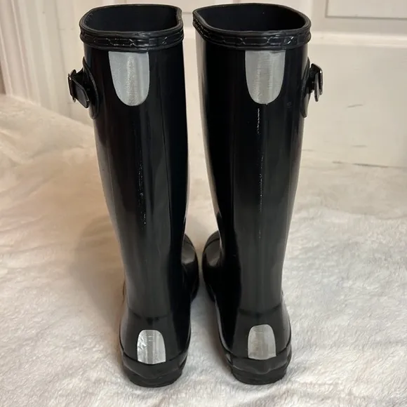 Hunter Original Kids Gloss Black Tall Rain Boots - Youth Size US 4B/5G EU 35/36