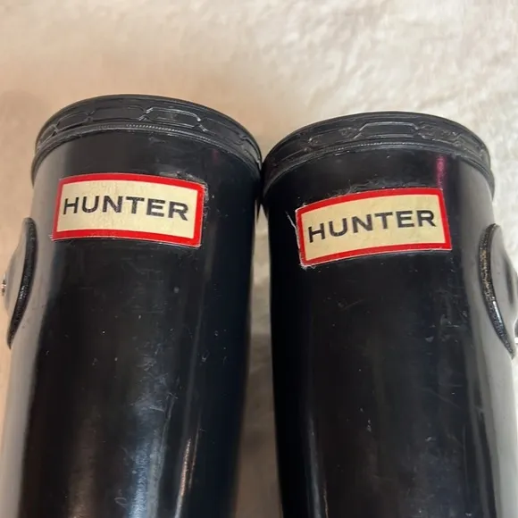 Hunter Original Kids Gloss Black Tall Rain Boots - Youth Size US 4B/5G EU 35/36