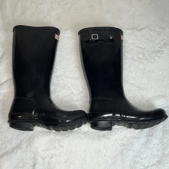 Hunter Original Kids Gloss Black Tall Rain Boots - Youth Size US 4B/5G EU 35/36