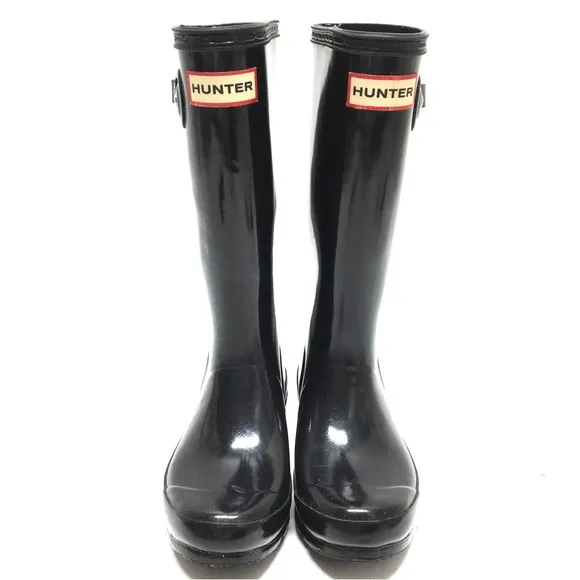 Hunter Original Kids Gloss Rain Boots Black Size 1