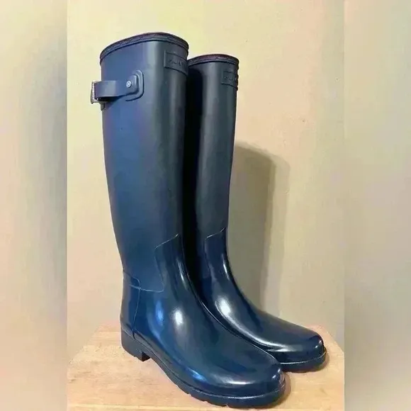 Hunter Rubber Rain Boots | Blue | US 6 | EU 37