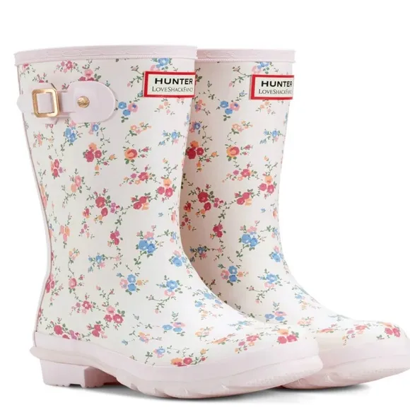 Hunter X LoveShackFancy Big Kids Original Rain Boot - Size 5 Sunrise Patchwork