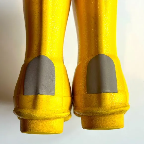 Hunter Yellow Glitter Big Kids Original Giant Glitter Tall Unisex Rain Boots