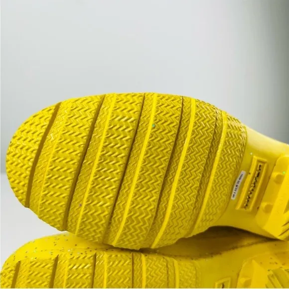 Hunter Yellow Glitter Big Kids Original Giant Glitter Tall Unisex Rain Boots