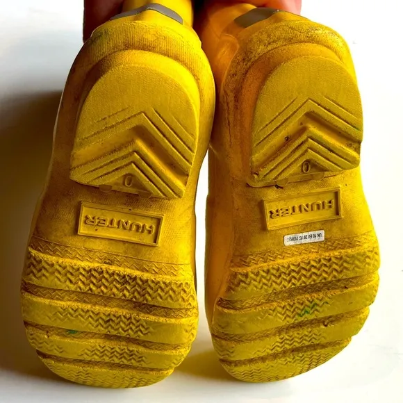 Hunter Yellow Glitter Big Kids Original Giant Glitter Tall Unisex Rain Boots